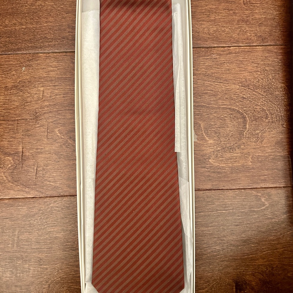 Countess Mara Elegant Silk Burgundy Striped Tie